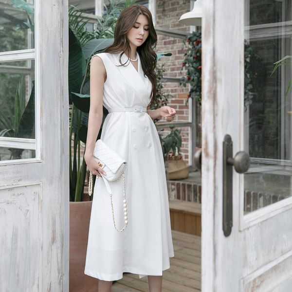 casual dresses summer elegant white sleeveless v-neck double breasted with sashes slim bodycon long midi dress formal party office work, Black;gray
casual dresses summer elegant white sleeveless v-neck double breasted with sashes slim bodycon long midi dress formal party office work, Black;gray