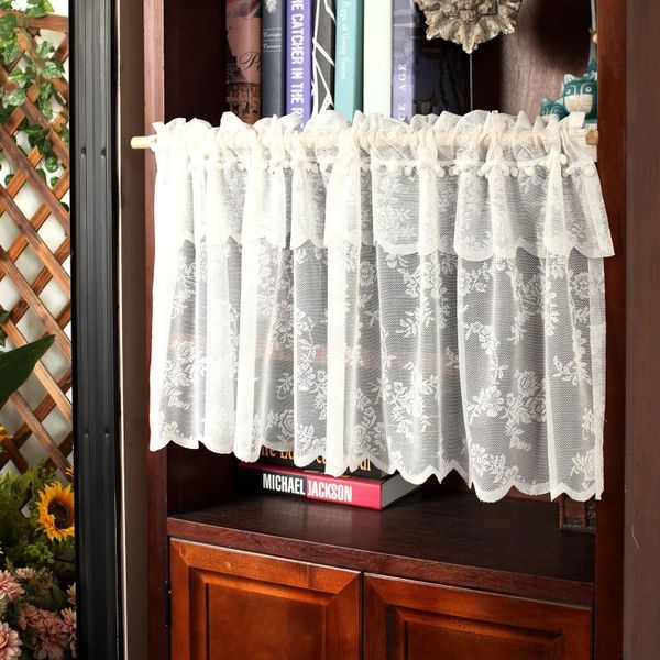 white lace pastoral half-curtain for kitchen small embroidery upscale fabric cabinet short curtain room rod coffee & drapes
white lace pastoral half-curtain for kitchen small embroidery upscale fabric cabinet short curtain room rod coffee & drapes