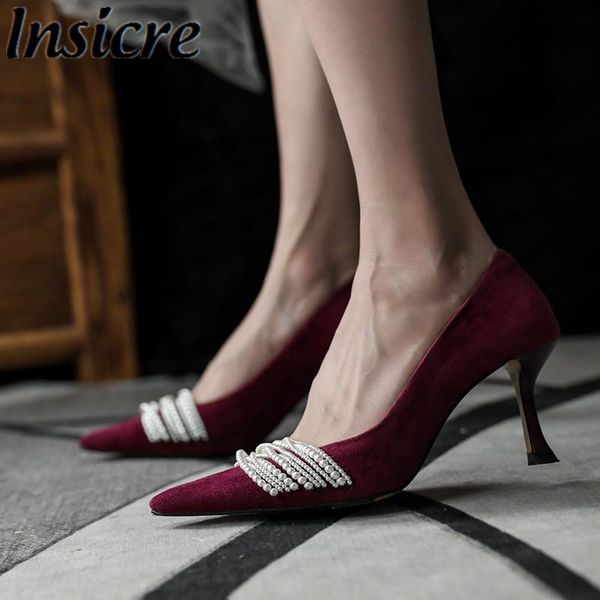 dress shoes insicre women pumps kid suede pointed toe bead 2021 summer thin high heel shallow classics handmade party wine red, Black
dress shoes insicre women pumps kid suede pointed toe bead 2021 summer thin high heel shallow classics handmade party wine red, Black