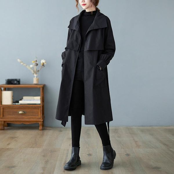 women's trench coats 2021 autumn british style coat waist is thinner mid-length long sleeve stand-up collar temperament windbreaker jac, Tan;black
women's trench coats 2021 autumn british style coat waist is thinner mid-length long sleeve stand-up collar temperament windbreaker jac, Tan;black