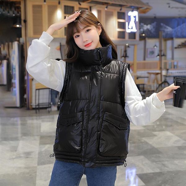 women's vests warm 2021 winter coat women waistcoat female fashion stand-up collar sleeveless outerwear lady, Black;white
women's vests warm 2021 winter coat women waistcoat female fashion stand-up collar sleeveless outerwear lady, Black;white
