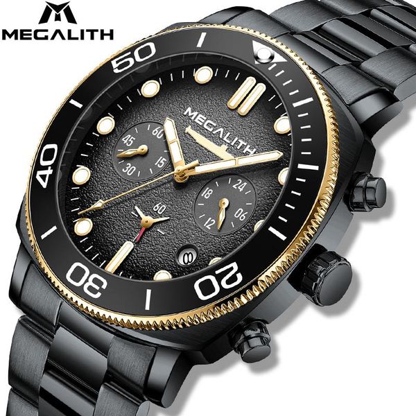 wristwatches megalith chronograph watches men fashion sport water resistant quartz man watch clock causal black stainless watche with box, Slivery;brown
wristwatches megalith chronograph watches men fashion sport water resistant quartz man watch clock causal black stainless watche with box, Slivery;brown