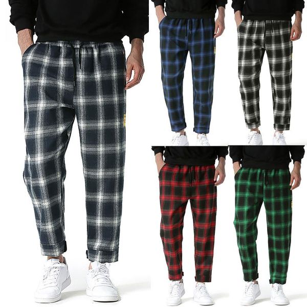 men's pants fashion lattice printed sweatpants man spring summer men drawstring pocket straight trousers plaid casual, Black
men's pants fashion lattice printed sweatpants man spring summer men drawstring pocket straight trousers plaid casual, Black