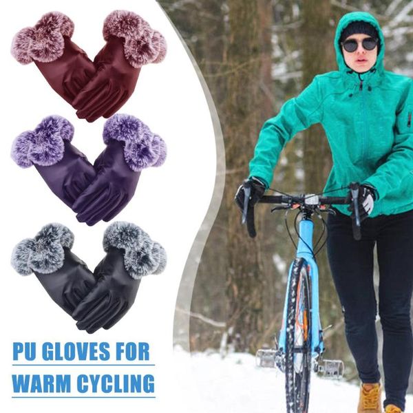 durable leather cycling women fleece pu gloves screen touch thickened driving wear-resistant, Black
durable leather cycling women fleece pu gloves screen touch thickened driving wear-resistant, Black