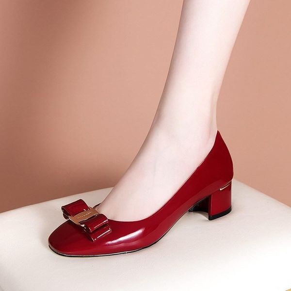 dress shoes party casual 2021 autumn thick heel square head professional leather plus-sized semi-high heeled women's rome, Black
dress shoes party casual 2021 autumn thick heel square head professional leather plus-sized semi-high heeled women's rome, Black