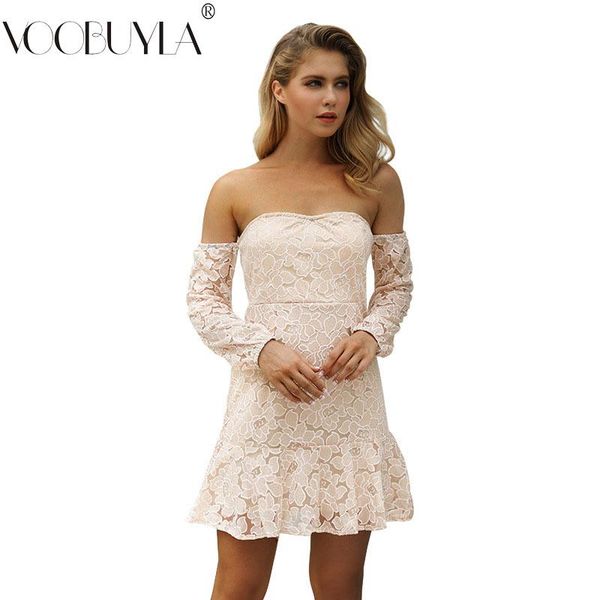 casual dresses voobuyla mini dress women slash neck slim long sleeve lace feminino 2021 spring summer ruffles vestir mujer, Black;gray
casual dresses voobuyla mini dress women slash neck slim long sleeve lace feminino 2021 spring summer ruffles vestir mujer, Black;gray