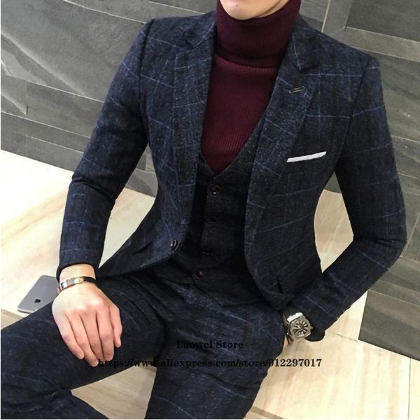men's suits & blazers big grid 3 piece slim fit jacket vest and pants sets groom wedding tuxedo business classic blazer terno masculino, White;black
men's suits & blazers big grid 3 piece slim fit jacket vest and pants sets groom wedding tuxedo business classic blazer terno masculino, White;black