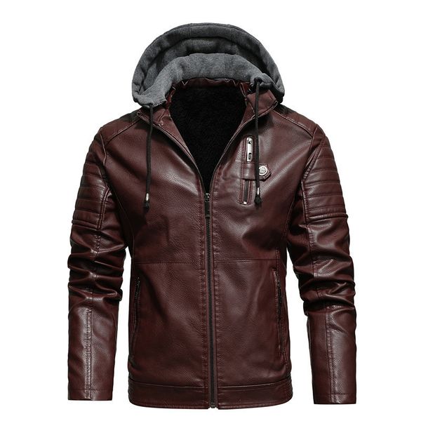 Solid color stitching motorcycle wind men's leather jacket high-quality stand-up collar retro comfortable windproof fashion travel commute, Black
Solid color stitching motorcycle wind men's leather jacket high-quality stand-up collar retro comfortable windproof fashion travel commute, Black