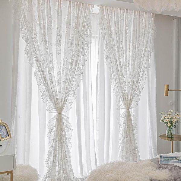 curtain & drapes customized french retro white lace princess style girl double layer mesh curtains light transmission nontransparent
curtain & drapes customized french retro white lace princess style girl double layer mesh curtains light transmission nontransparent
