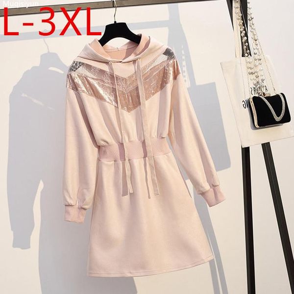 casual dresses l-3xl 2021 spring autumn women's long sleeves hooded patchwork hollow out lace a line dress female s209, Black;gray
casual dresses l-3xl 2021 spring autumn women's long sleeves hooded patchwork hollow out lace a line dress female s209, Black;gray