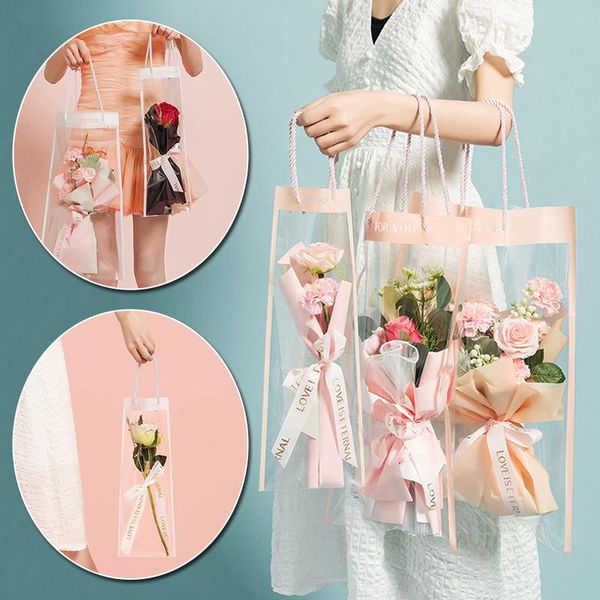 gift wrap 10pcs flower packing box with handles transparent pvc florist bouquet wrapping bag portable wedding party supplies
gift wrap 10pcs flower packing box with handles transparent pvc florist bouquet wrapping bag portable wedding party supplies