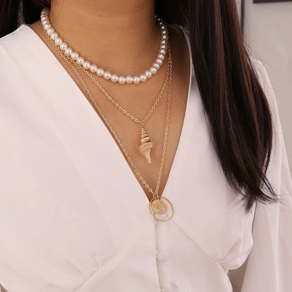 factory wholesale jewelry pearl shell small tree multi layer women's personality creative necklace collar bone chain n695 party gift
factory wholesale jewelry pearl shell small tree multi layer women's personality creative necklace collar bone chain n695 party gift