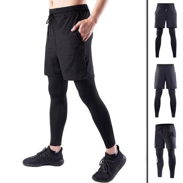 tights fake two piece fitness pants men's running fast dry training summer sweatpants mens sports wear, Black;blue
tights fake two piece fitness pants men's running fast dry training summer sweatpants mens sports wear, Black;blue