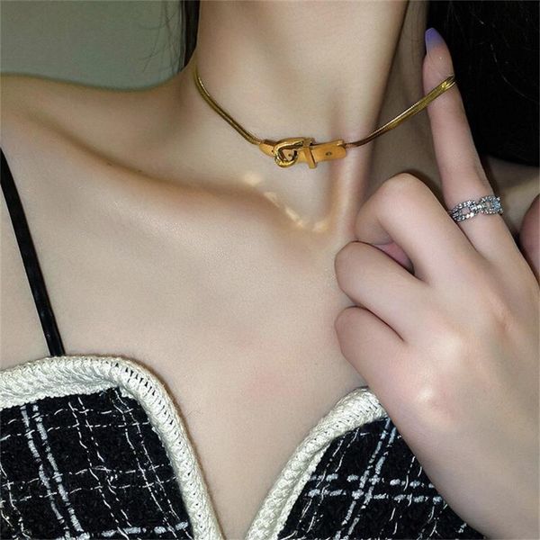 chokers belt buckle titanium steel clavicle chain punk choker necklace for women party fashion necklaces trendy elegant chunky jewelry, Golden;silver
chokers belt buckle titanium steel clavicle chain punk choker necklace for women party fashion necklaces trendy elegant chunky jewelry, Golden;silver