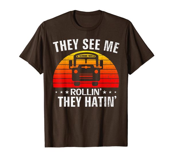 retro they see me rollin they hatin funny school bus driver t-shirt, White;black
retro they see me rollin they hatin funny school bus driver t-shirt, White;black