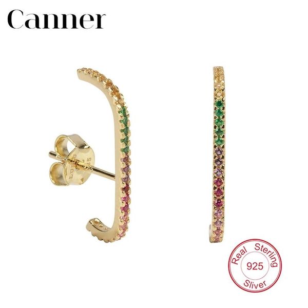 single row rainbow cz zircon 925 sterling silver stud earrings for women european and american hipster fashion jewelry, Golden;silver
single row rainbow cz zircon 925 sterling silver stud earrings for women european and american hipster fashion jewelry, Golden;silver