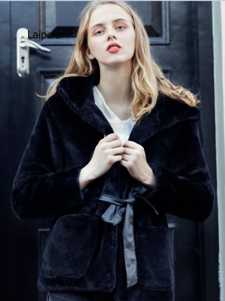 women's fur & faux autumn coat product jacket hooded cotton thicken furry long plush women, Black
women's fur & faux autumn coat product jacket hooded cotton thicken furry long plush women, Black