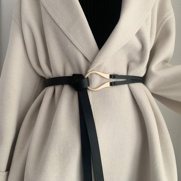 belts fashion leather for women luxury big alloy buckle thin double layer waistband all-match lady dress coat decor knotted belt, Black;brown
belts fashion leather for women luxury big alloy buckle thin double layer waistband all-match lady dress coat decor knotted belt, Black;brown