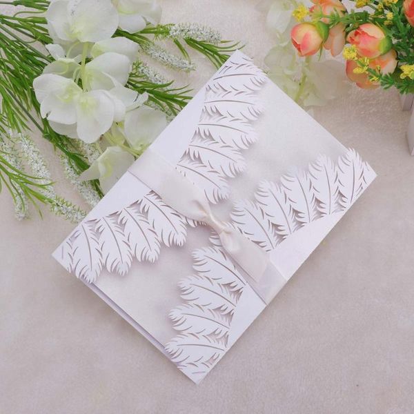 greeting cards 10pcs white hollow out feather design invitations elegant delicate bowknots wedding invitation birthday party supplies (
greeting cards 10pcs white hollow out feather design invitations elegant delicate bowknots wedding invitation birthday party supplies (