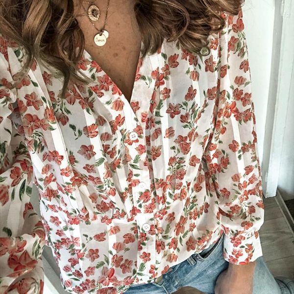 shirts women floral printed casial full lantern sleeve blouse button korean v-neck 2021 autumn chiuffon blouses women's &, White
shirts women floral printed casial full lantern sleeve blouse button korean v-neck 2021 autumn chiuffon blouses women's &, White