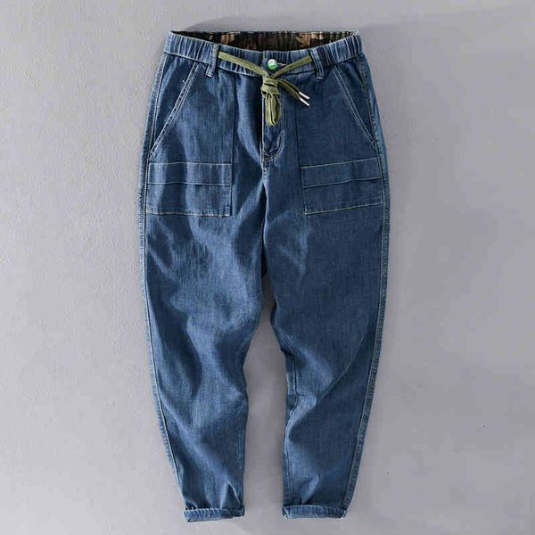 men's jeans spring and autumn ankle-length stretch elastic waist cotton pants blue with pocket trousers for men clothing spodnie y7d5
men's jeans spring and autumn ankle-length stretch elastic waist cotton pants blue with pocket trousers for men clothing spodnie y7d5