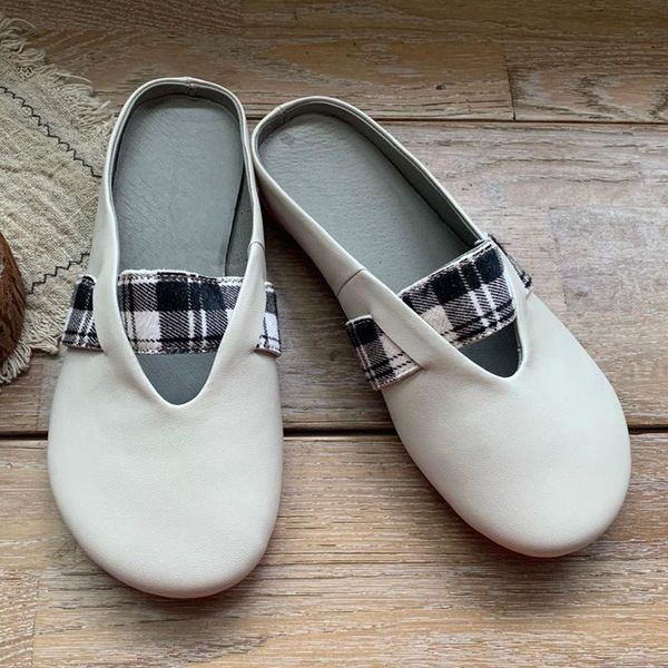 careaymade-mori retro genuine leather large round-headed plaid soft comfortable set foot pedal women's slippers,2 colors slippers, Black
careaymade-mori retro genuine leather large round-headed plaid soft comfortable set foot pedal women's slippers,2 colors slippers, Black