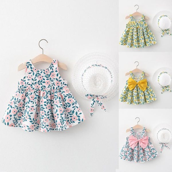 clothing sets summer children's sleeveless cute printed dress princess + hat set dresses for girls daily holiday floral vesitido, White
clothing sets summer children's sleeveless cute printed dress princess + hat set dresses for girls daily holiday floral vesitido, White