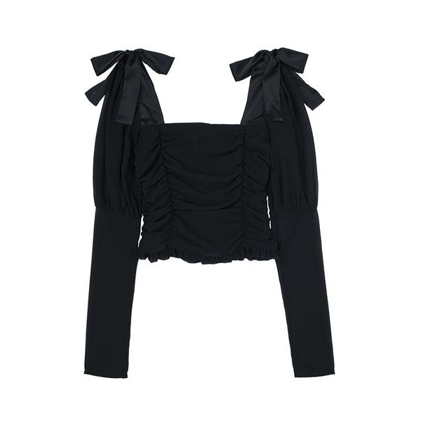women's blouses & shirts elegant square collar women autumn solid color puff sleeve slim crop ladies v-neck long shirt, White
women's blouses & shirts elegant square collar women autumn solid color puff sleeve slim crop ladies v-neck long shirt, White