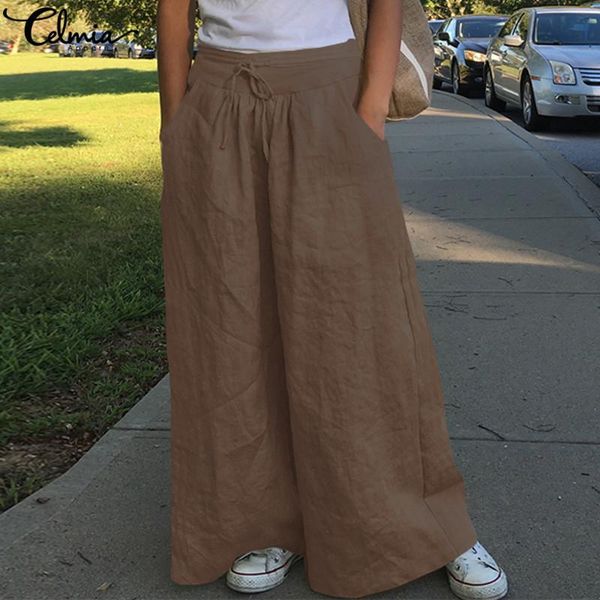 women's pants & capris women wide leg celmia 2021 fashion loose high waist solid linen casual long pantalon trouser femme plus size 7, Black;white
women's pants & capris women wide leg celmia 2021 fashion loose high waist solid linen casual long pantalon trouser femme plus size 7, Black;white