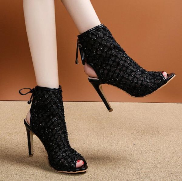 sandals design fish mouth high heels fine heel fashion female summer 2021 mesh gauze strap roman net red, Black
sandals design fish mouth high heels fine heel fashion female summer 2021 mesh gauze strap roman net red, Black