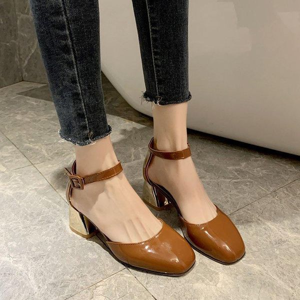 spring autumn women leather pumps shoes women's square toe fashion female med heels sandals office lady dress, Black
spring autumn women leather pumps shoes women's square toe fashion female med heels sandals office lady dress, Black