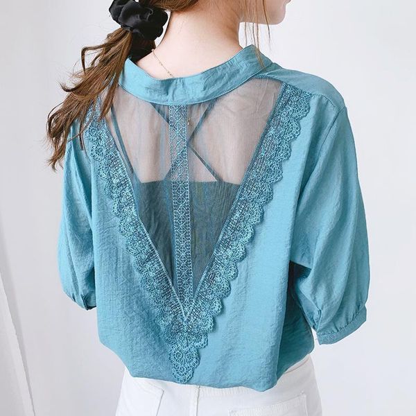 blouse women back lace shirt women's short sleeve v-neck loose blusas ropa de mujer blouses & shirts, White
blouse women back lace shirt women's short sleeve v-neck loose blusas ropa de mujer blouses & shirts, White