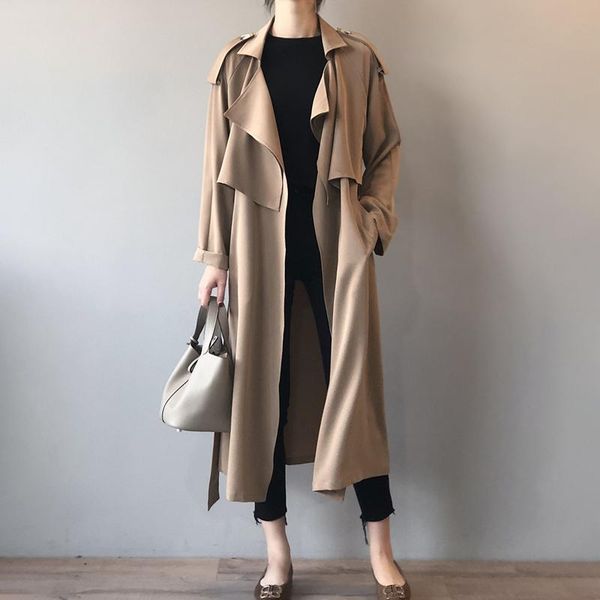 women's trench coats 2021 spring fashion temperament mid-length windbreaker women retro british style loose jacket trendy h158, Tan;black
women's trench coats 2021 spring fashion temperament mid-length windbreaker women retro british style loose jacket trendy h158, Tan;black