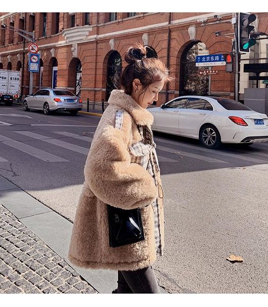 women's fur & faux women 2021 autumn and winter lamb wool jackets cotton coat thick warm female fashion personality overcoat, Black
women's fur & faux women 2021 autumn and winter lamb wool jackets cotton coat thick warm female fashion personality overcoat, Black