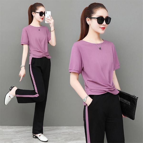 sets summer short sleeve women tracksuits and wild leg pant suit two piece set sportswear outfits, Gray
sets summer short sleeve women tracksuits and wild leg pant suit two piece set sportswear outfits, Gray