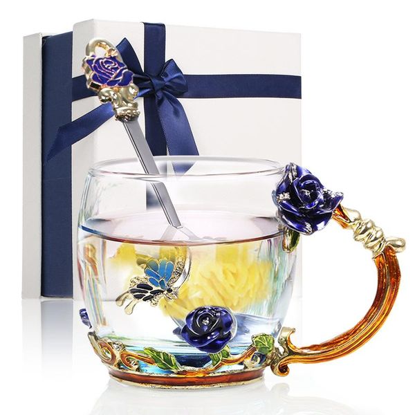 beautifully blue rose enamel crystal tea cup coffee mug butterfly painted flower water cups clear glass with spoon set mugs
beautifully blue rose enamel crystal tea cup coffee mug butterfly painted flower water cups clear glass with spoon set mugs