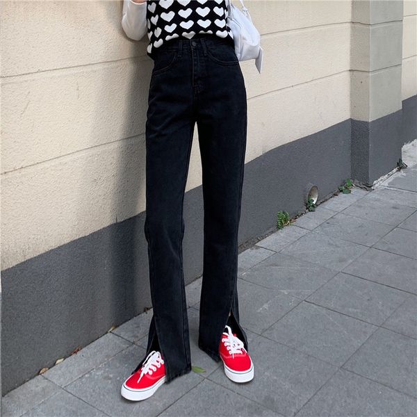 ytx110 female spring high waist skinny straight black jeans, Blue