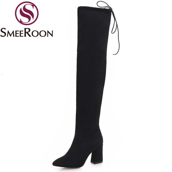 boots smeeroon lace up thigh high woman zip pointed toe winter grind arenaceous women's shoes modern over the knee 8scw, Black
boots smeeroon lace up thigh high woman zip pointed toe winter grind arenaceous women's shoes modern over the knee 8scw, Black