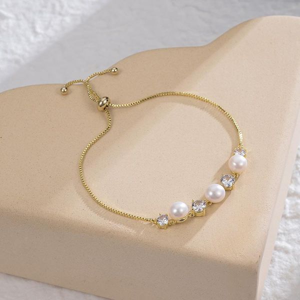 link, chain dorado 2021 shiny zircon imitation pearl bracelet for women classic gold color metal bangle jewelry favorite gift, Black
link, chain dorado 2021 shiny zircon imitation pearl bracelet for women classic gold color metal bangle jewelry favorite gift, Black