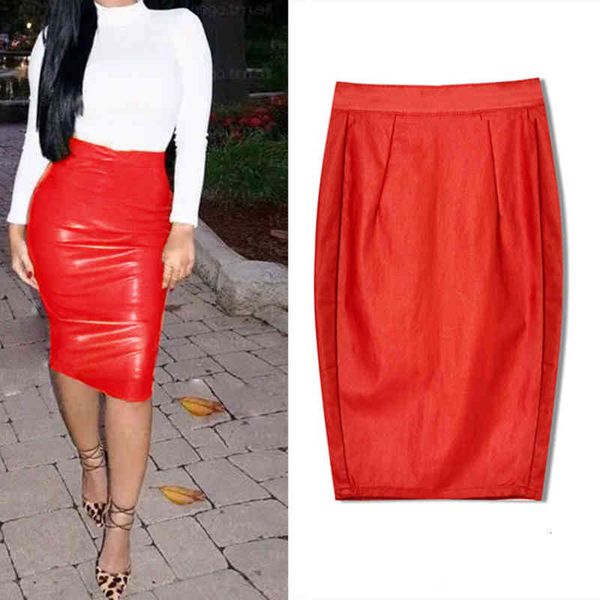 skirt fashion women clothes red faux pu coating skirts high waist slim stretch denim leather skirt back cardigan skirting, White
skirt fashion women clothes red faux pu coating skirts high waist slim stretch denim leather skirt back cardigan skirting, White