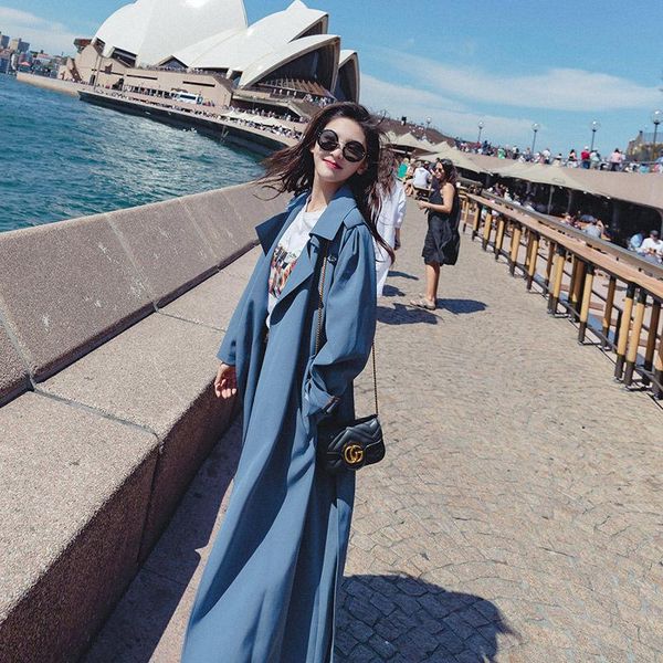 women's trench coats coat middle school long 2021 spring and autumn student korean loose size over the knee trend fashion, Tan;black
women's trench coats coat middle school long 2021 spring and autumn student korean loose size over the knee trend fashion, Tan;black