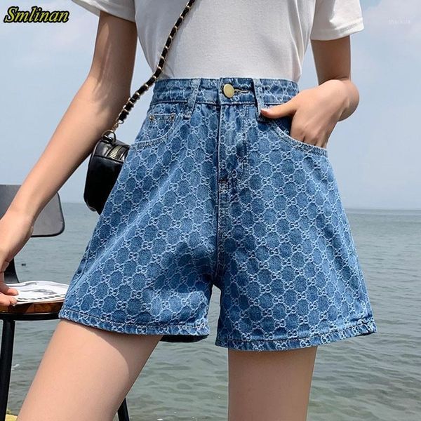 women's shorts smlinan 2021 summer high waist denim women korean style casual vintage wide leg jeans cycling female pants, White;black
women's shorts smlinan 2021 summer high waist denim women korean style casual vintage wide leg jeans cycling female pants, White;black