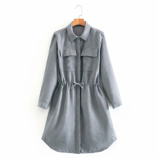 women waist drawstring corduroy shirt dress female long sleeve clothes casual lady loose vestido d7158 210430, Black;gray
women waist drawstring corduroy shirt dress female long sleeve clothes casual lady loose vestido d7158 210430, Black;gray