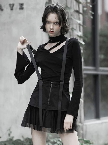skirts punk rave women street wind irregular straps skirt mesh stitching a word cross tooling short, Black
skirts punk rave women street wind irregular straps skirt mesh stitching a word cross tooling short, Black