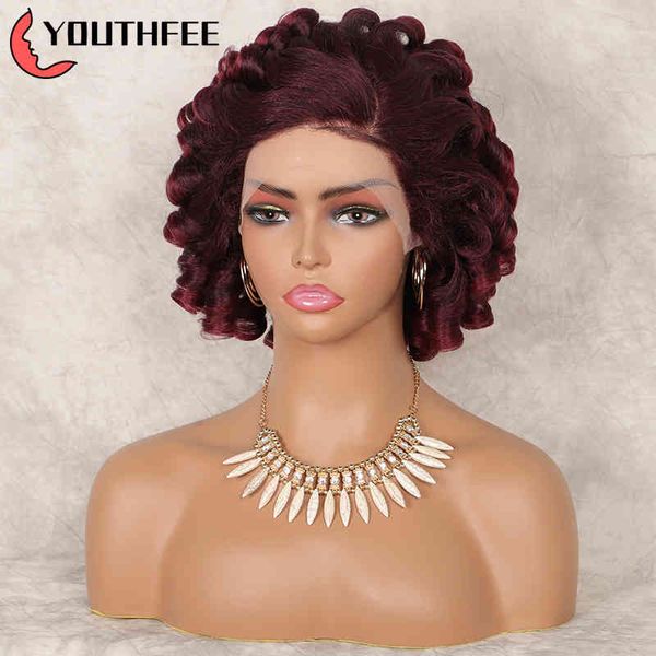 youthfee curly lace front synthetic wigs with baby hair 12" burgundy spring curls wig for black women female wave crul, Black;brown
youthfee curly lace front synthetic wigs with baby hair 12" burgundy spring curls wig for black women female wave crul, Black;brown