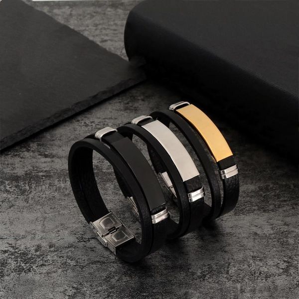 charm bracelets vintage stainless steel men bracelet buckle clasp mutilayer leather wrapping punk rock bangles man jewelry gift, Golden;silver
charm bracelets vintage stainless steel men bracelet buckle clasp mutilayer leather wrapping punk rock bangles man jewelry gift, Golden;silver