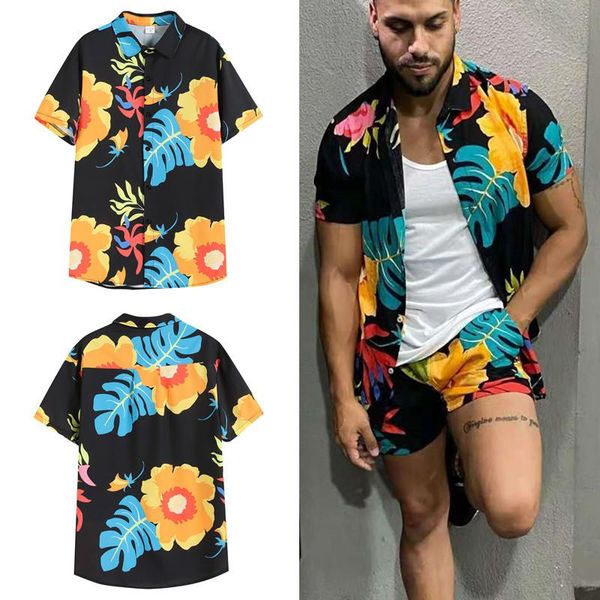men's casual shirts 2021 summer short sleeve shirt floral printed lapel single-breasted v-neck comfortable beach man, White;black
men's casual shirts 2021 summer short sleeve shirt floral printed lapel single-breasted v-neck comfortable beach man, White;black