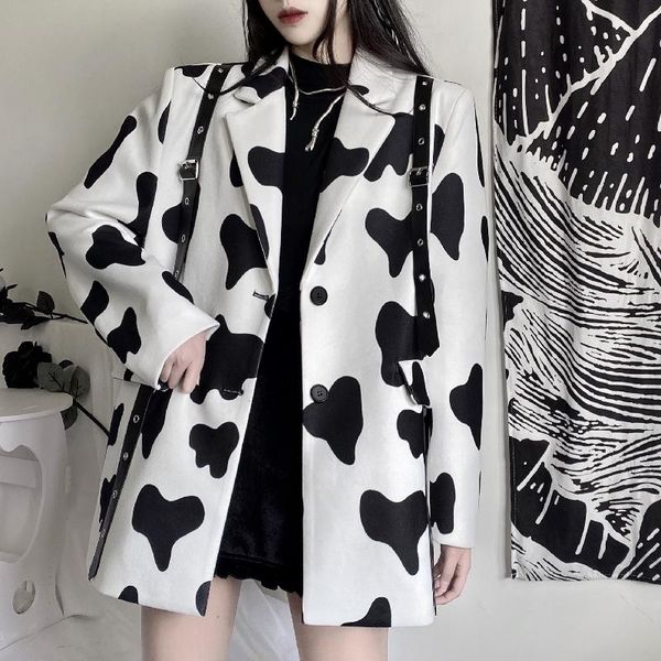 women's suits & blazers korean print jacket women loose turndown collar long sleeve single-breasted blazer female casual chaqueta autum, White;black
women's suits & blazers korean print jacket women loose turndown collar long sleeve single-breasted blazer female casual chaqueta autum, White;black
