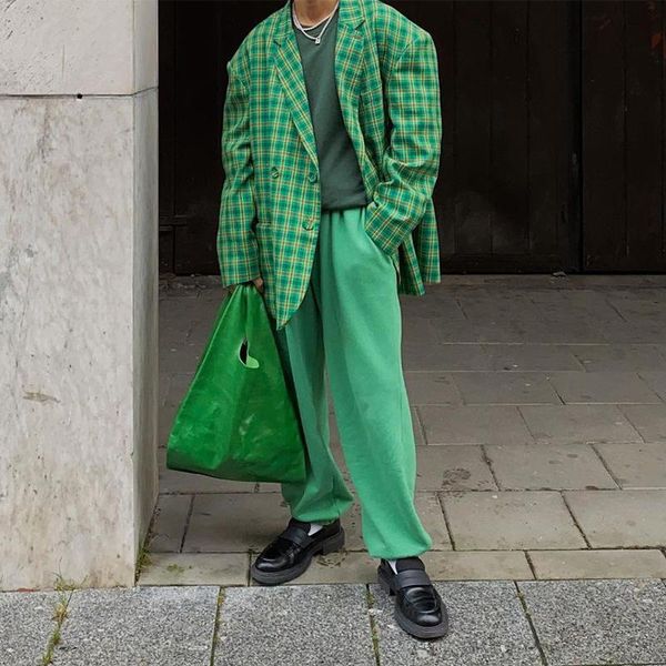 men's suits & blazers 2021 european and american selling loose plaid coat trend green jacket blazer man men smart casual, White;black
men's suits & blazers 2021 european and american selling loose plaid coat trend green jacket blazer man men smart casual, White;black