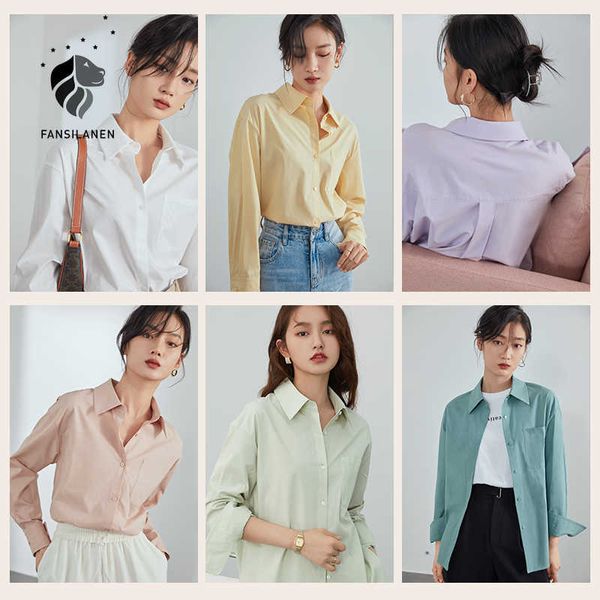 fansilanen multicolor office lady casual blouse shirt women solid long sleeve button up spring female elegant white 210607
fansilanen multicolor office lady casual blouse shirt women solid long sleeve button up spring female elegant white 210607